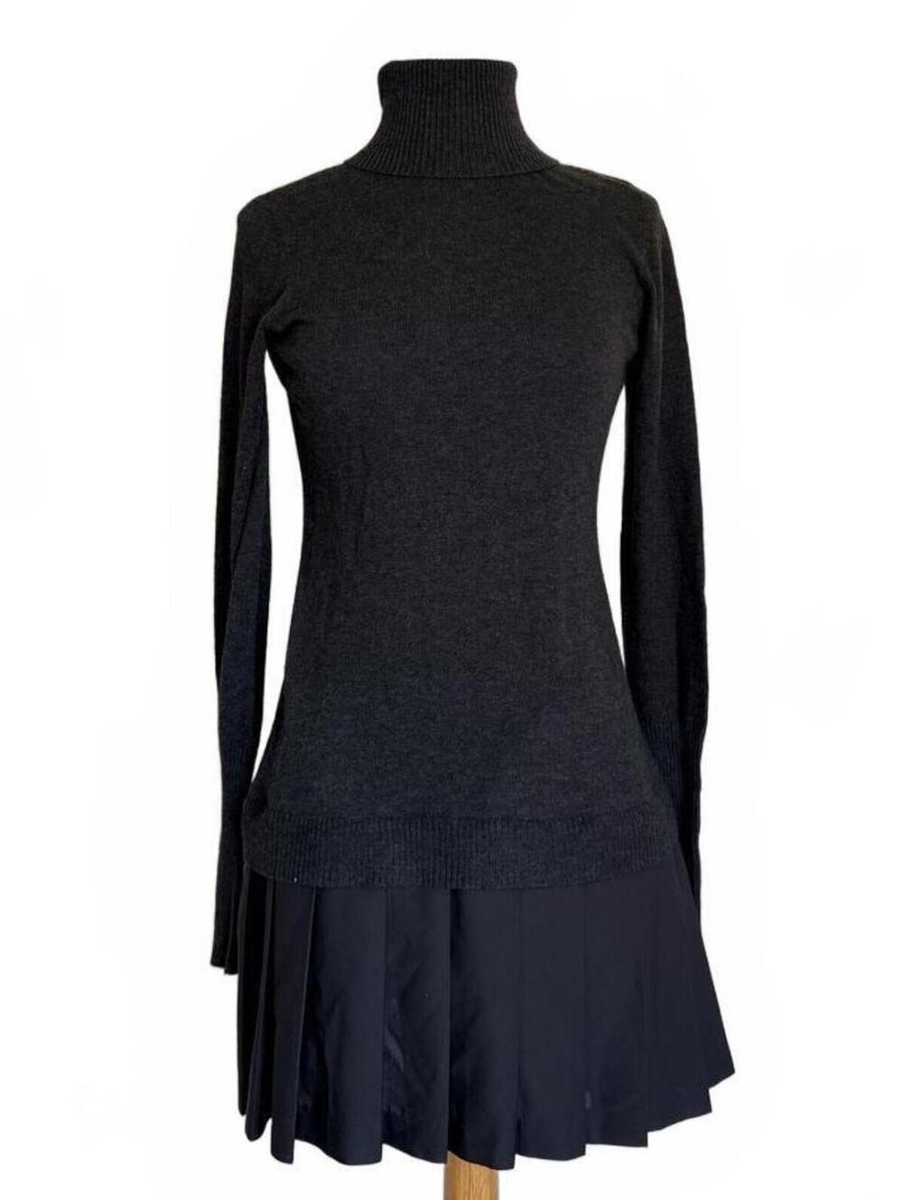 Soft Surroundings Charcoal Gray Turtleneck Sweater Dress